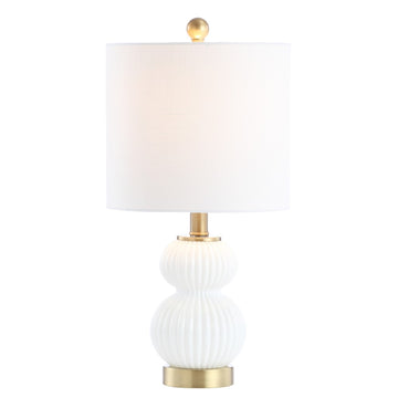 Daphne 20" Ribbed Metal/Glass LED Table Lamp